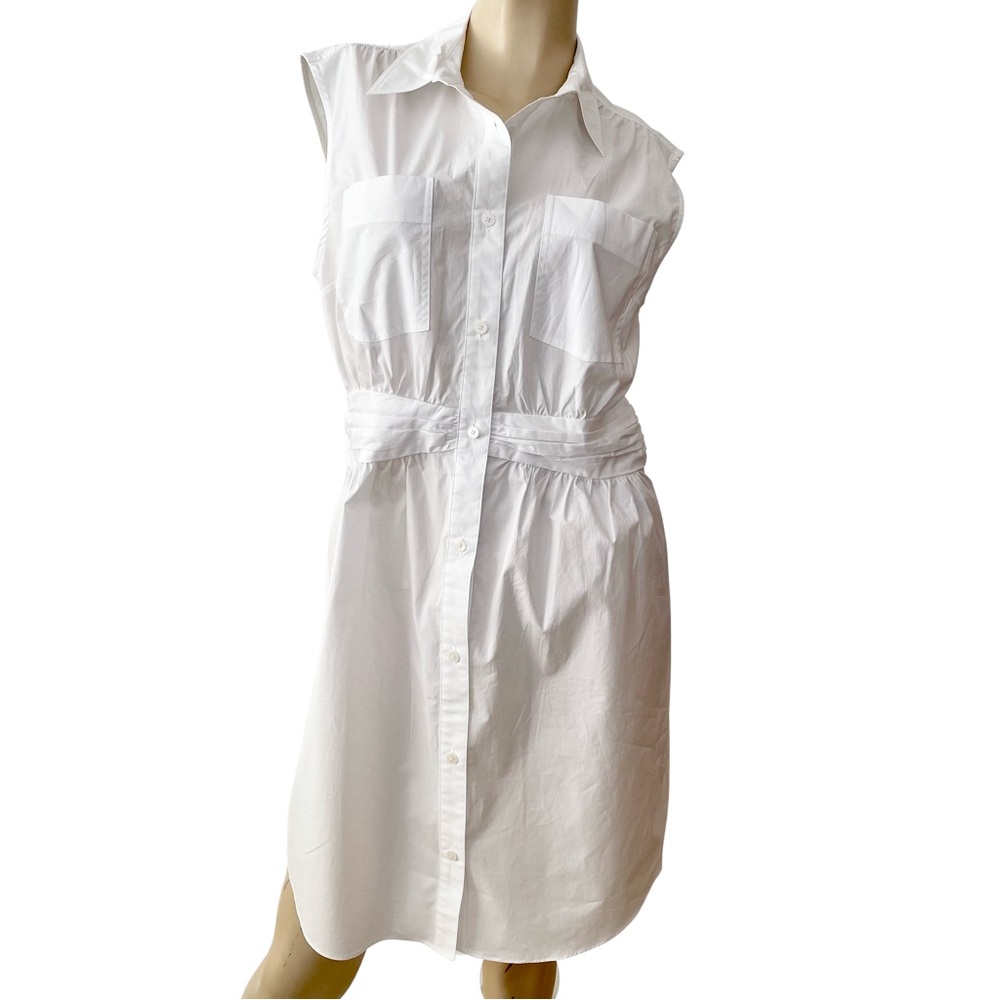 Derek Lam 10 Crosby- Cora shirtdress in white- size 8